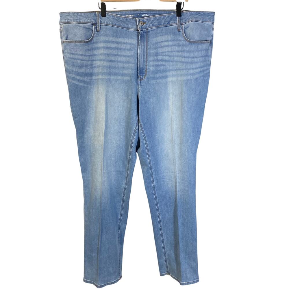 Old Navy High-Waisted Wow Straight Jeans Santa Catarina Wash Denim Plus Sz 24 L